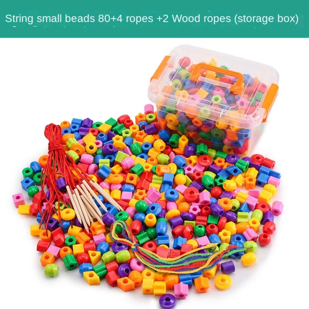 Stringing Toy Montessori Kids Primary Lacing Beads Crafts Training Toys Lacing Beads Toy Plastic Star Rainbow Lacing Beads Toys