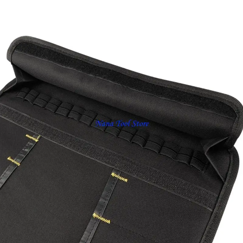 31GJ Multi Pocket Tool Roll Bag Includes Top Handle Side Strap Sturdy Compact 15.2cm Size Tool Carriers for Portable Use