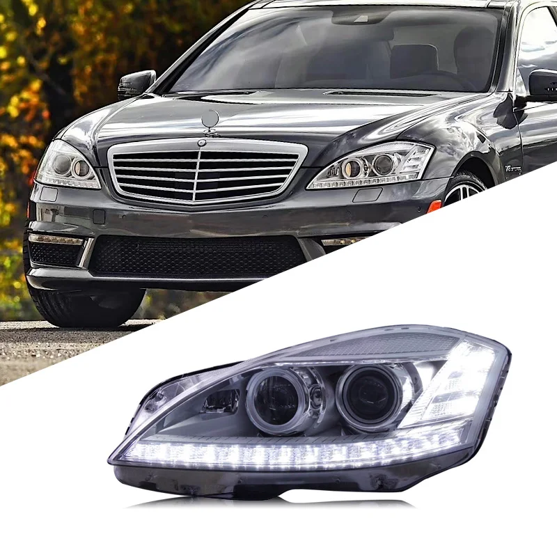 Suitable 06-08 for Mercedes-Benz S-Class W221 headlight assembly S300 S350 old style modified new LED daytime running light