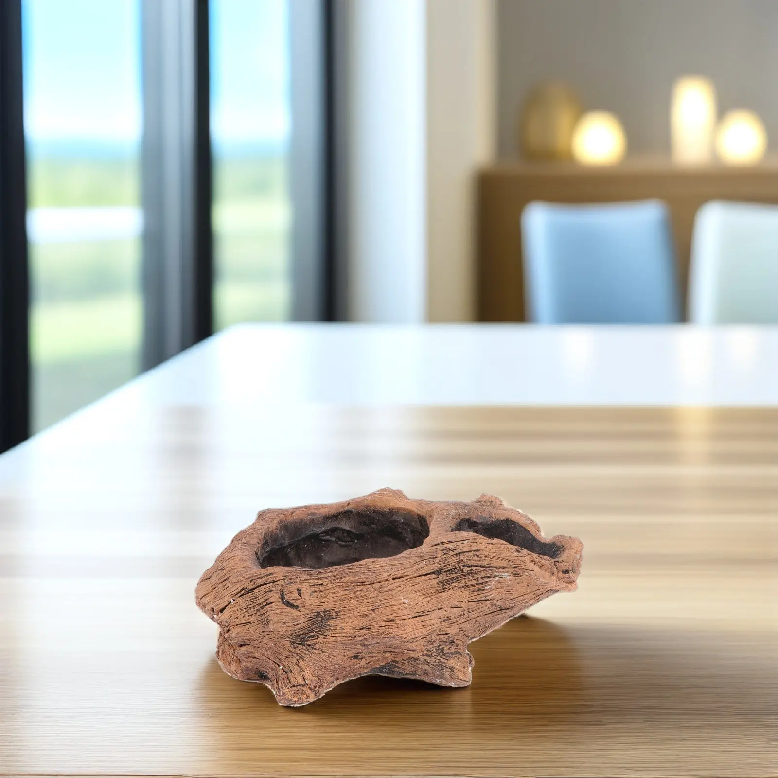 1Pcs Minimalist Cement Succulent Plant Pot with Holes Vintage Wood Look Planter Decoration for Desktop Shelf Garden Home Office