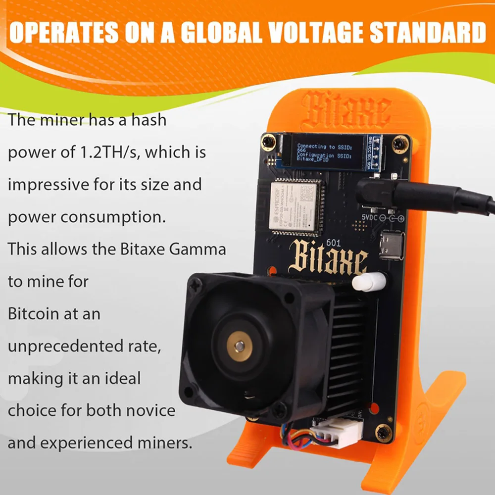 جهاز تعدين Bitcoins الجديد Bitaxe Gamma 601 جهاز تعدين cryptos 1.2TH/S من Antminer S21 Pro Asic جهاز تعدين BTC للاستخدام المنزلي