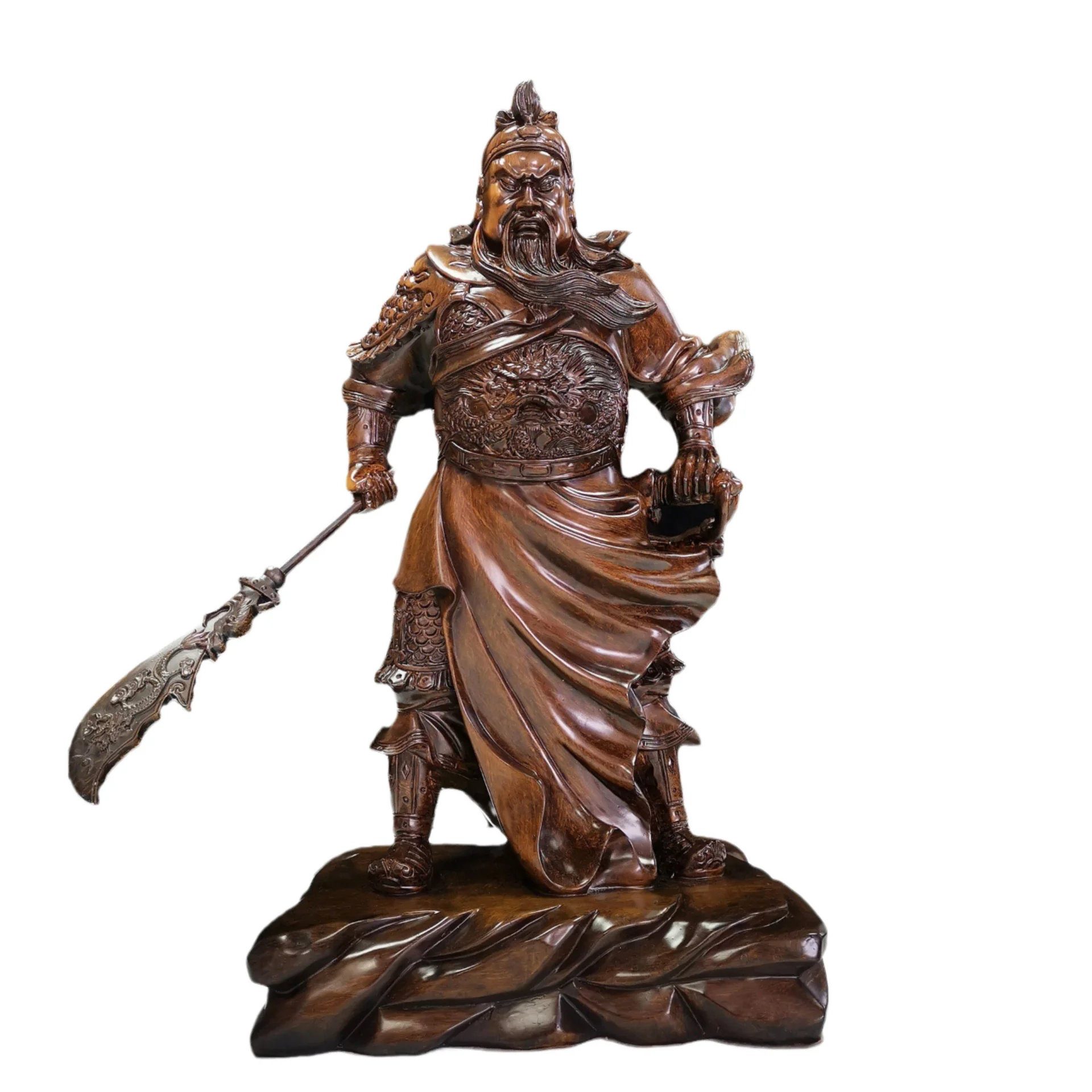 ￥#Resin Crafts Guan Gong Statue Wu Caishen Guan Er Ye Guan Yu Buddha Ornament for Wealth Attraction in Home Office Living Room