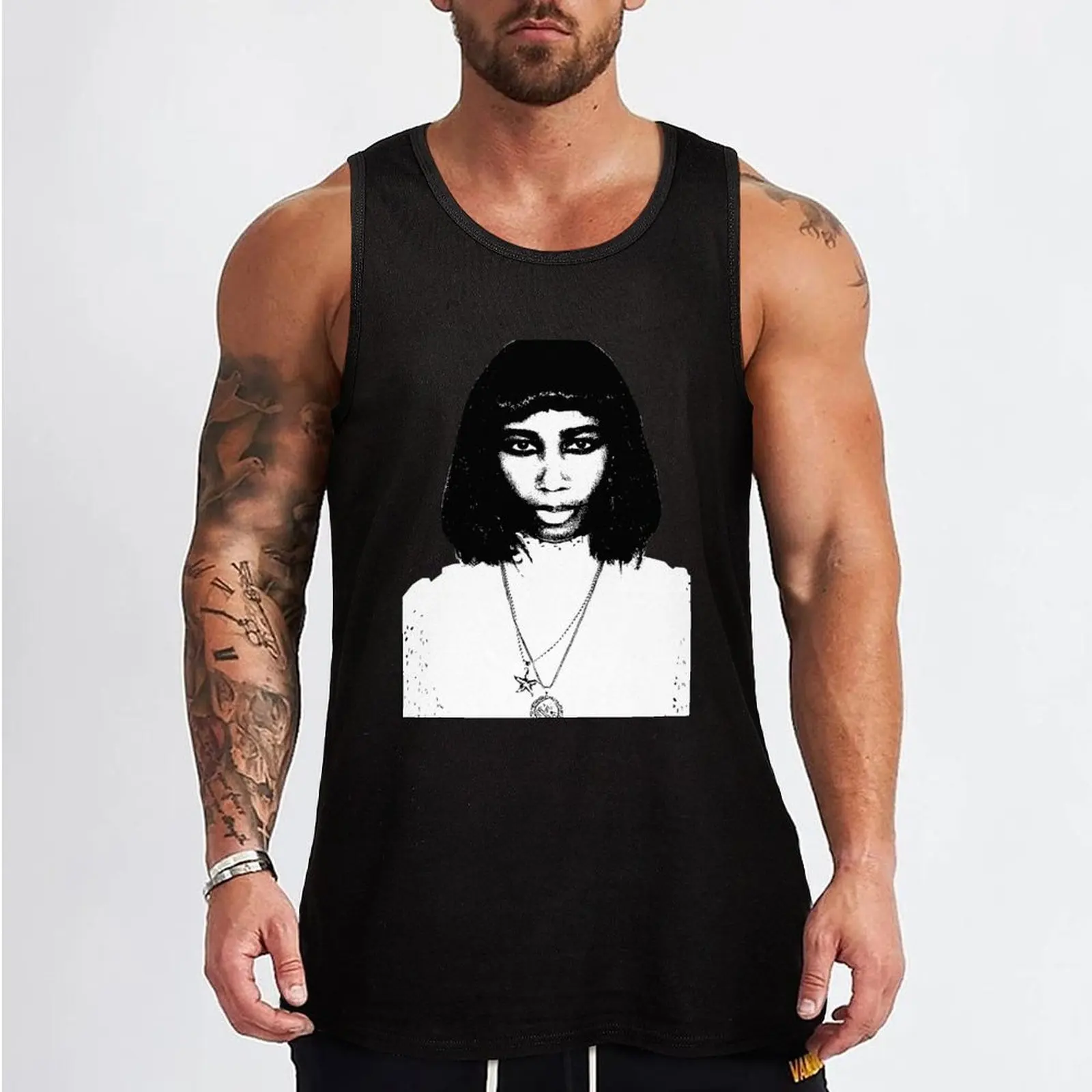 Santigold Tank Top Men's clothing gym shirt men summer clothes for men Short sleeve