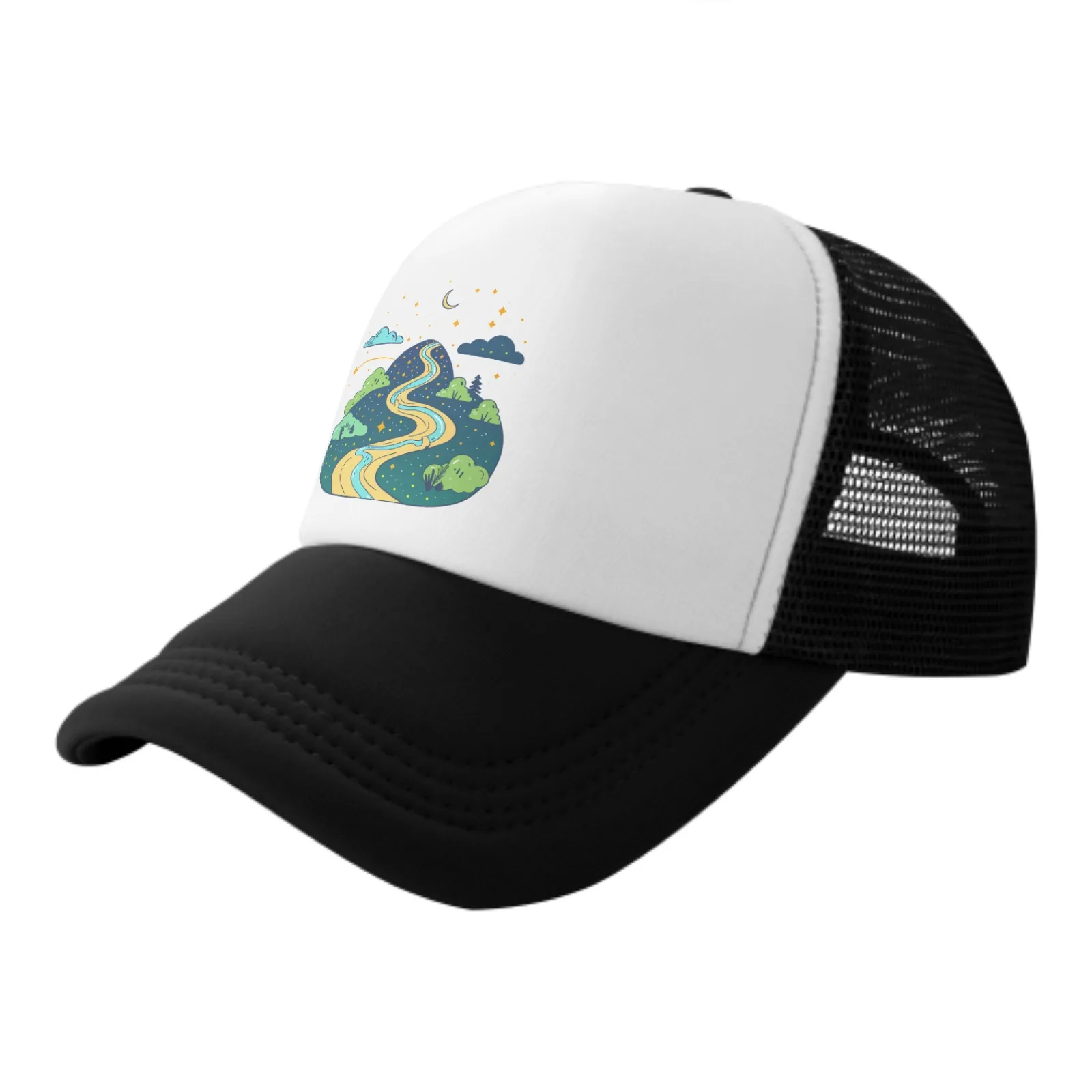 

Peaceful Path Baseball Cap for Men Women Trucker Mesh Hat Adjustable Sports Breathable Fashion Daily Travel Unisex