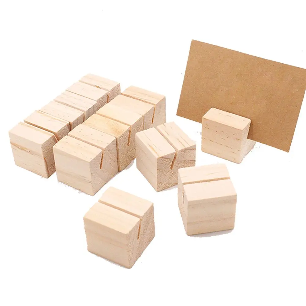 1/3pcs Natural Wood Paper Clamp Table Numbers Holder Picture Frame Place Card Photos Clips Clamps Stand Decoration