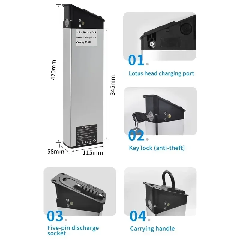 48V 17.5Ah 14Ah 52V 14Ah Replacement Battery for New Engwe EP-2 Pro Engine Pro Upgraded Version For MATE X Bike Battery DCH-009