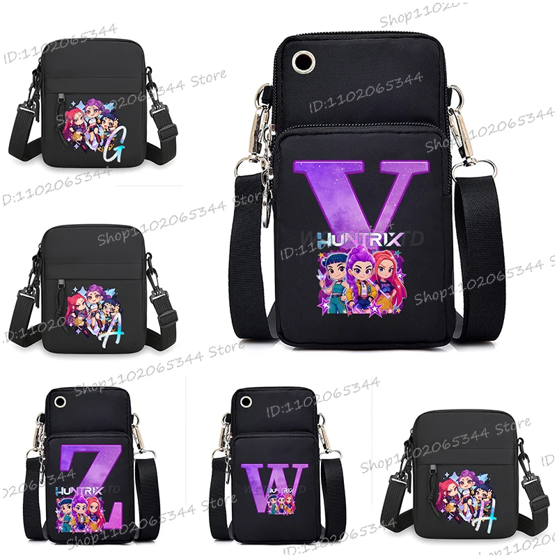 

Fashion Anime Cartoon Cute Alphabet Mobile Phone Bag Nylon Shoulder Bag Multifunctional Crossbody Bags For Women Handbag