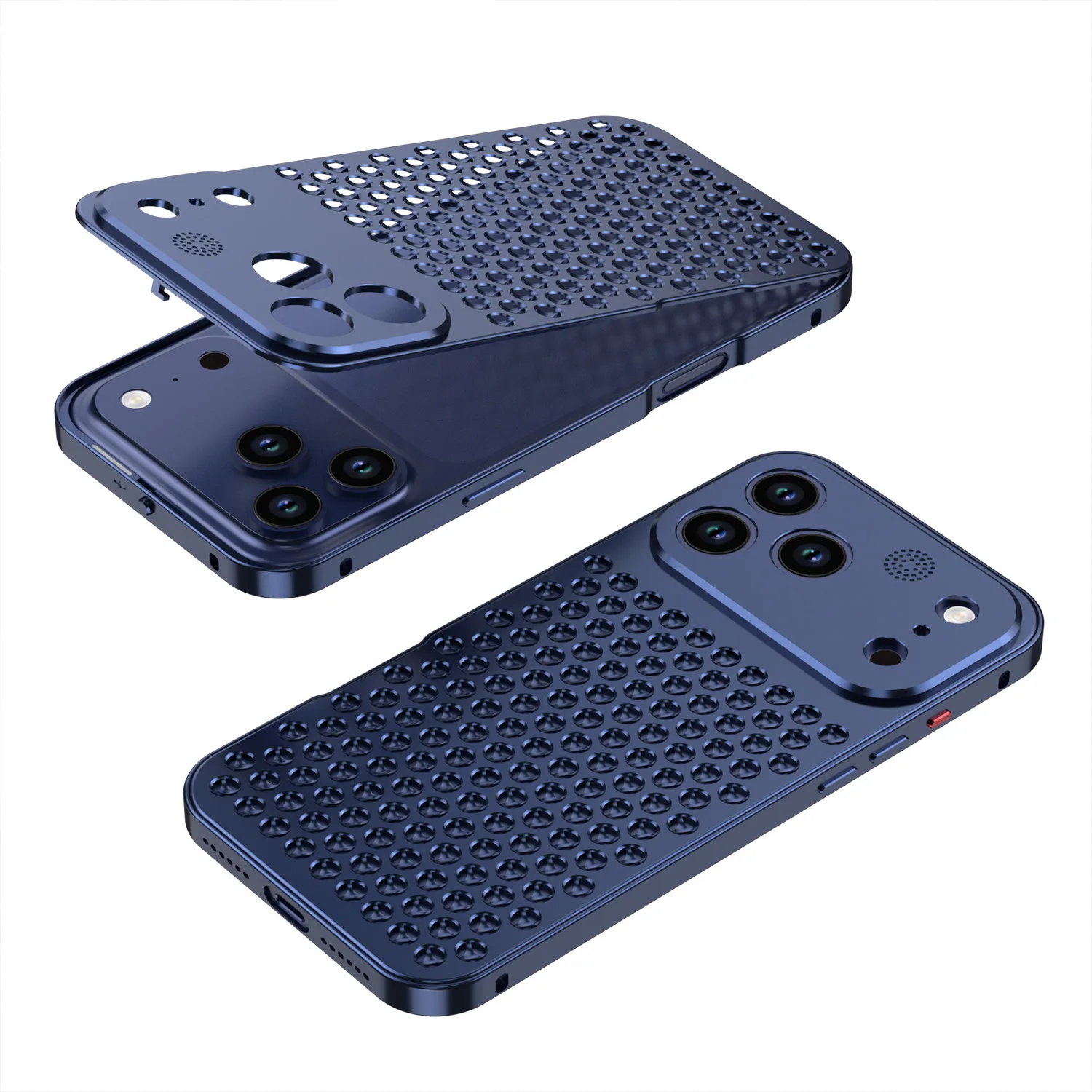 Metal aluminium Hollow Cooling Phone Case For iPhone 18 17 16 15 Pro Max 18 pro max Aromatherapy Diffuser Detachable Rear Cover