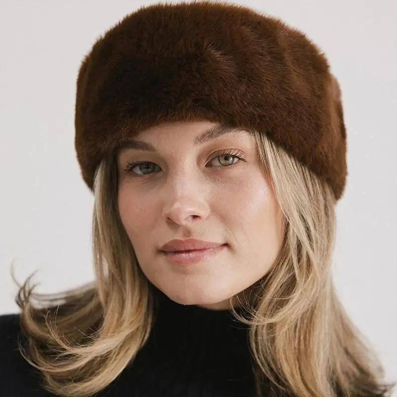 31BF Soft Wide Headbands For Cold Weather Stretchy Plush Windproof Hair Accessory Lightweight Unisex Design 4 Neutral Colors