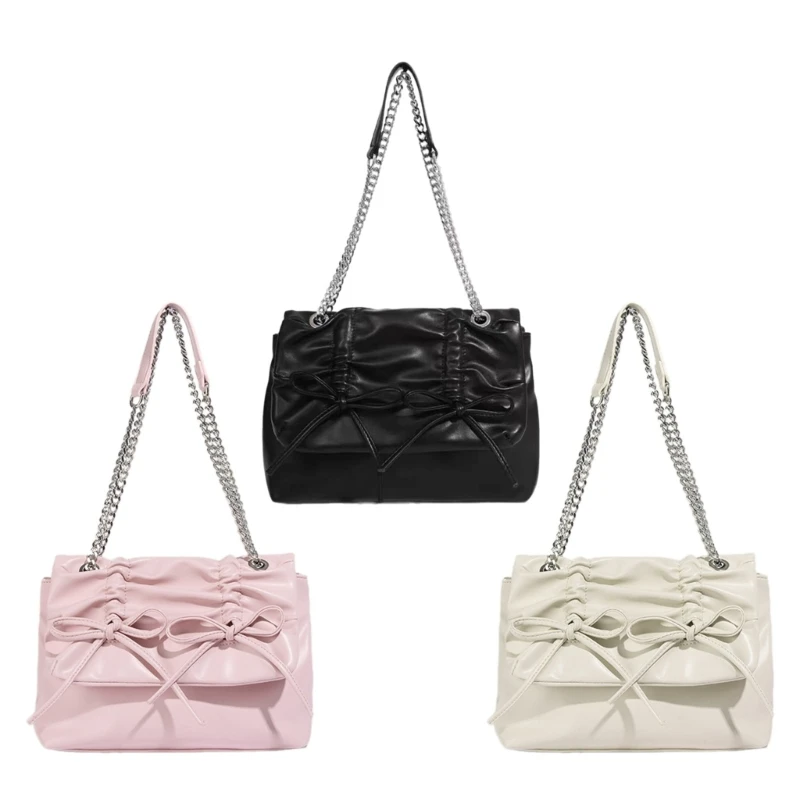 Dames schoudertas met kettingriem PU-lederen tas Bowkno Crossbody tas