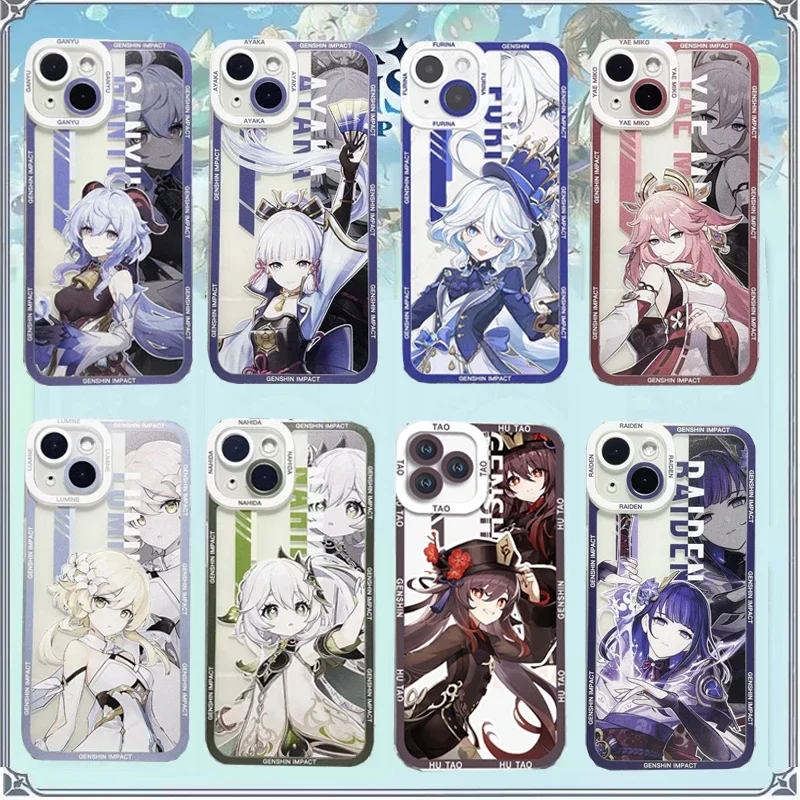 Phone Case For Samsung Galaxy A07 A54 A55 A34 A35 A53 A24 A14 A15 A25 A04 A04E Ganyu Genshin Impact Beelzebul Raiden Ei Cover