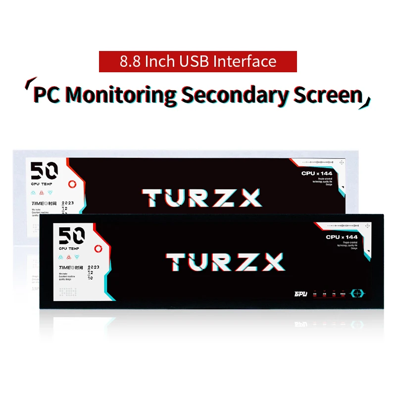 8.8 Inch IPS USB Secondary Screen Type-C PH Interface Turing Smart Screen CPU GPU RAM Computer Monitor Use TURZX Software