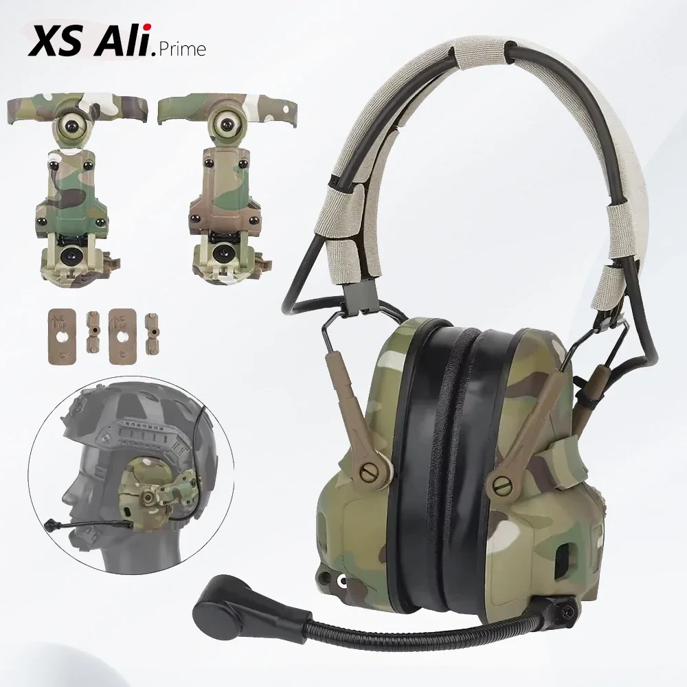 

Тактическая гарнитура GEN 6, гарнитура с шумоподавлением 2-в-1, для охоты и стрельбы, совместимая с шлемами OPS Core ARC и Wendy M-LOK