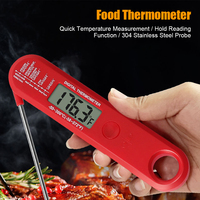 Digital Meat Thermometer For Food Cooking Waterproof Home Kitchen Foldable Probe Large LED Display With Backlight BBQ Tool