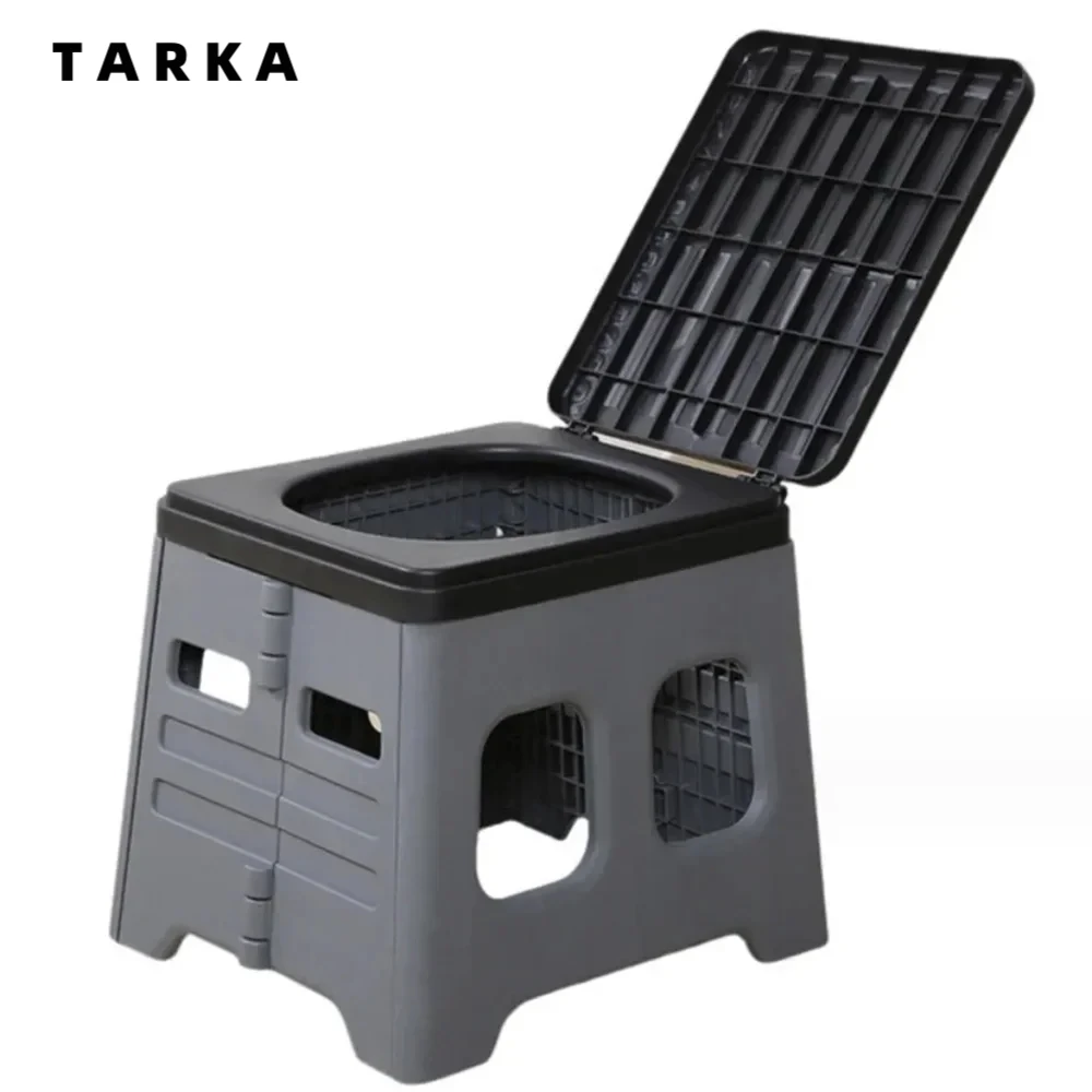 Camping Portable Folding Toilet Seat Movable Foldable Car Bucket Emergency Toilet Outdoor Travel Multifunctional Trash Can