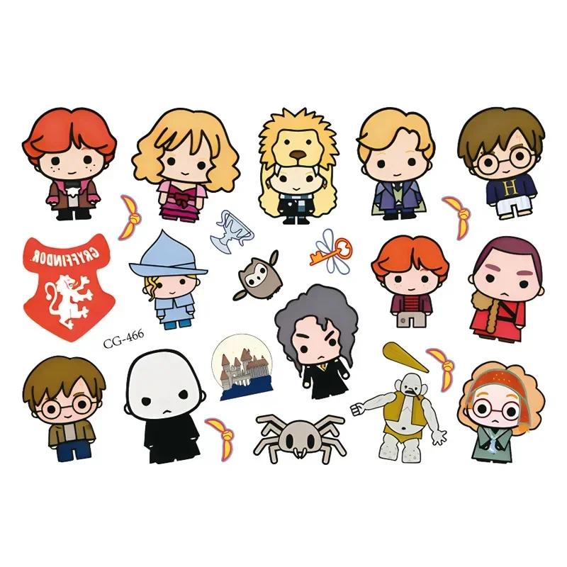 Kawaii Cartoon Sticker Toy Harries Animated Character Movie Hermione RON Tattoo Sticker Girl Boy Potters Christmas Birthday Gift