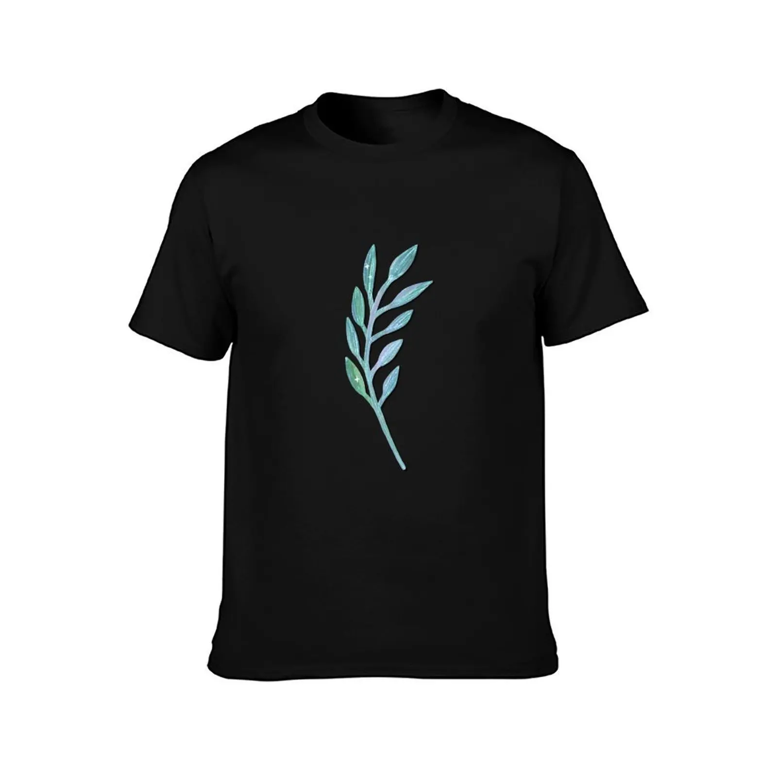 Glitter simple plant T-Shirt Trendy Casual Short Sleeve Shirt T-Shirt