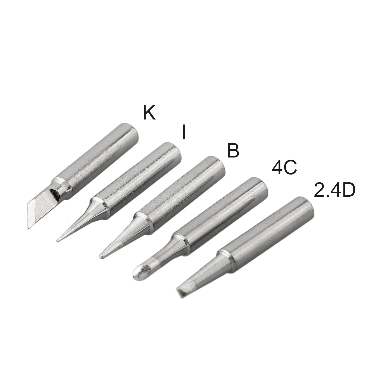 5pcs Pure Copper Soldering Iron Tips 900M-T Lead-Free Welding Tip Head 900M-T 4C, 2.4D, B, K, I Welding Solder Tools