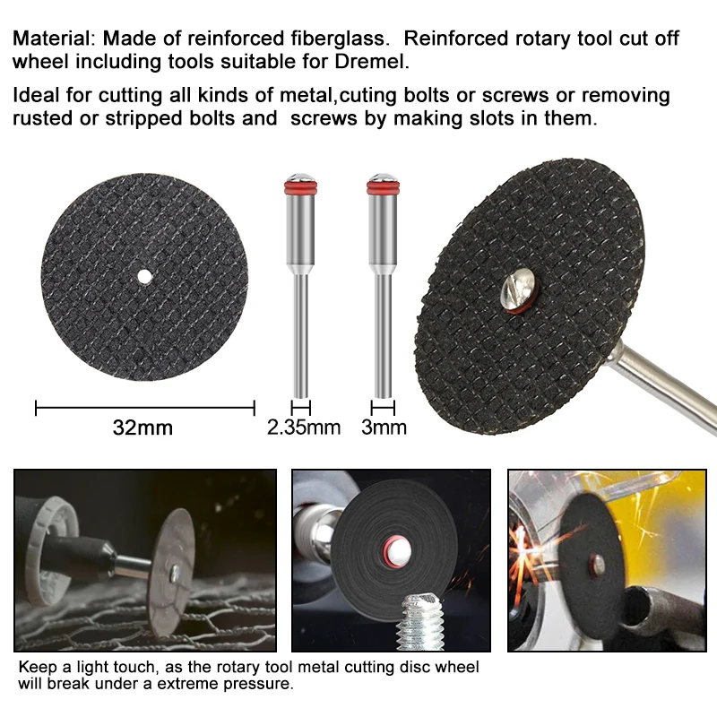XCAN Metal Cutting Disc 2.35/3.0mm Mandrel Rotary Cut Off Saw Mini Circular Saw Blade for Dremel Grinding Wheel Abrasive Tools