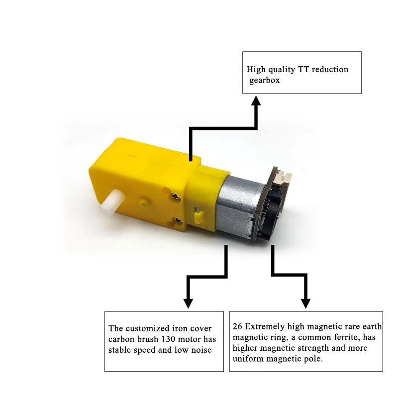 Motor TT con codificador de fase Ab, Motor de reducción de cc, disco PID PWM, Control de velocidad, medición inteligente de autoequilibrio, Robot de coche