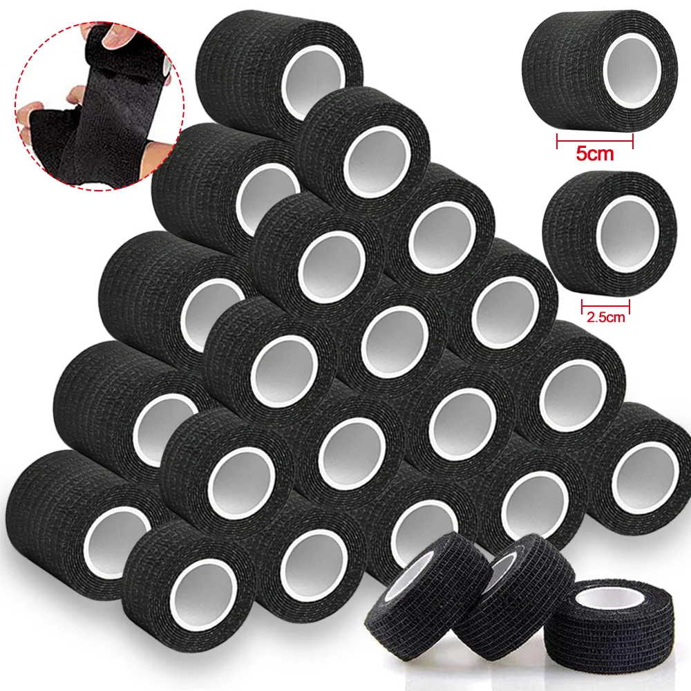 

96/48/24/12/6/2 шт., черная лента для захвата татуировки, эластичная повязка 5 см/2,5 см для ручки для татуировки, ручка для татуировки, поставка машины