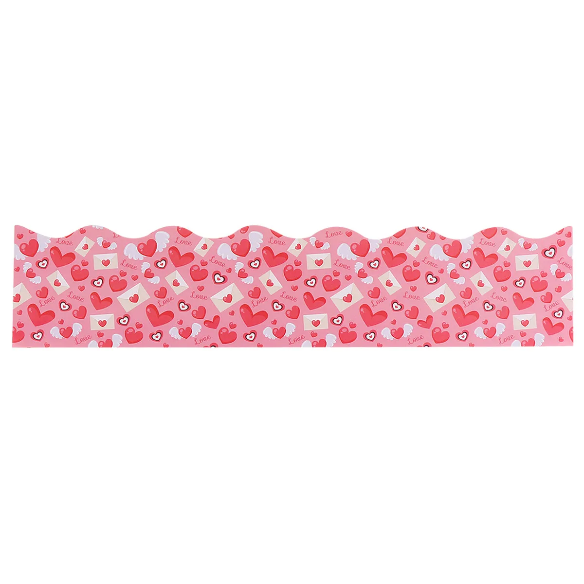 70 Pcs Heart Pattern Stickers Decoration Bulletin Boards Trim Pink and White Border for Wall view 4