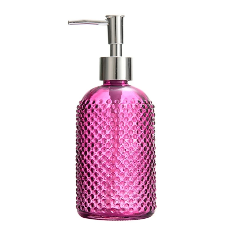 

Modern Glass Soap Dispenser With AntiSlip Base For Bathroom Kitchen Refillable Liquid Container 400ml