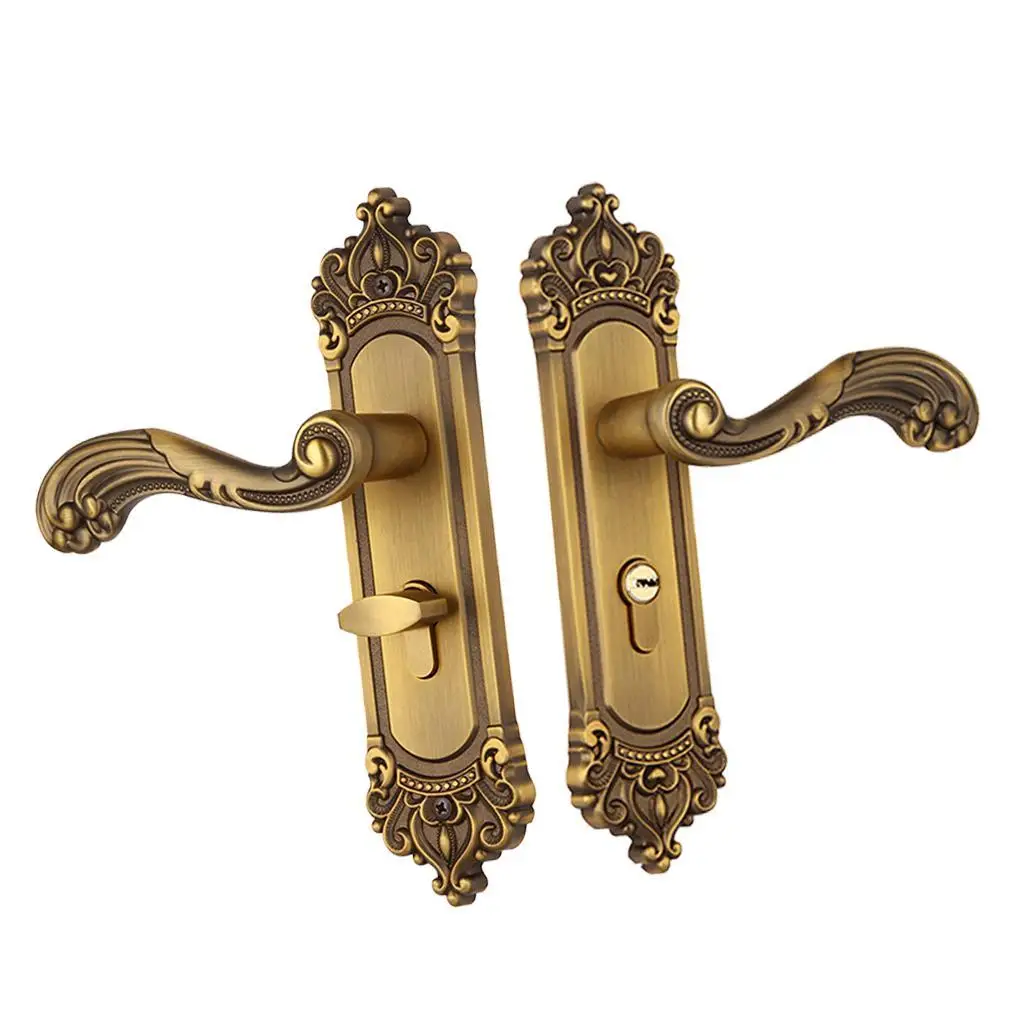 Vintage Door Lock European Style Retro Bedroom Door Handle Lock Interior