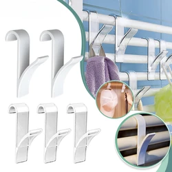 Kitchen Bathroom Hanger Clip Heated Towel Radiator Rail Storage Racks White Clear Hanger Clothes Scarf Hanger Hooks Holder Rack