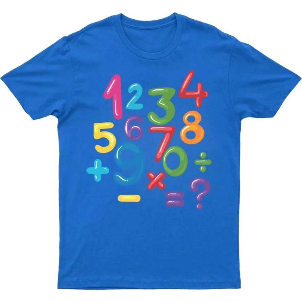 Cute Colours Numbers T-Shirt Funny Maths Day Boys and Girls Tee School Student Costume Children Daily Life Casual Cotton Tops