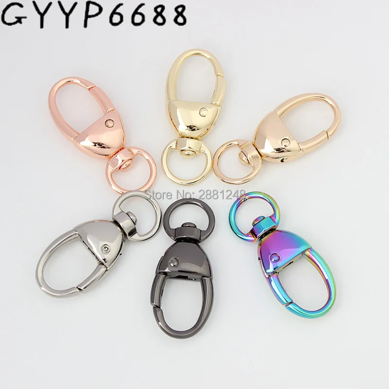 10-30-100pcs 12mm rainbow hardware hook trigger snap hooks hard carabines swivel clasp Bag purse making supplies Accessories