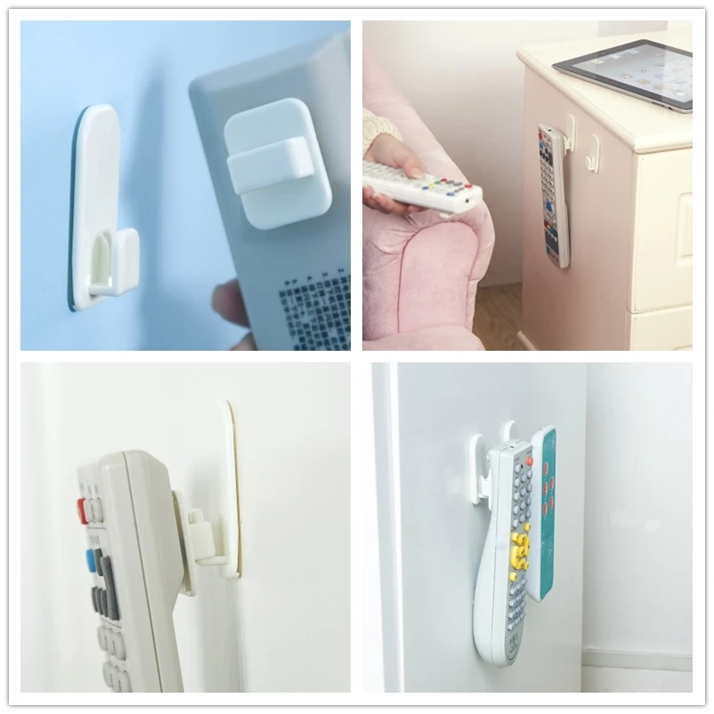 2025 Hot Sale Plastic Hooks Sticky Hook Set Air Conditioner TV Remote Control Key Practical Wall Storage Strong Hanger Holder