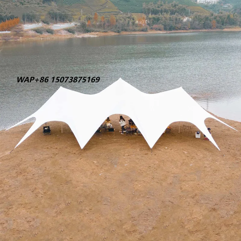 Over Size Waterproof Outdoor Camping 20m Sun Protection Star Awning Shelter Umbrella Shade Glamping Tent