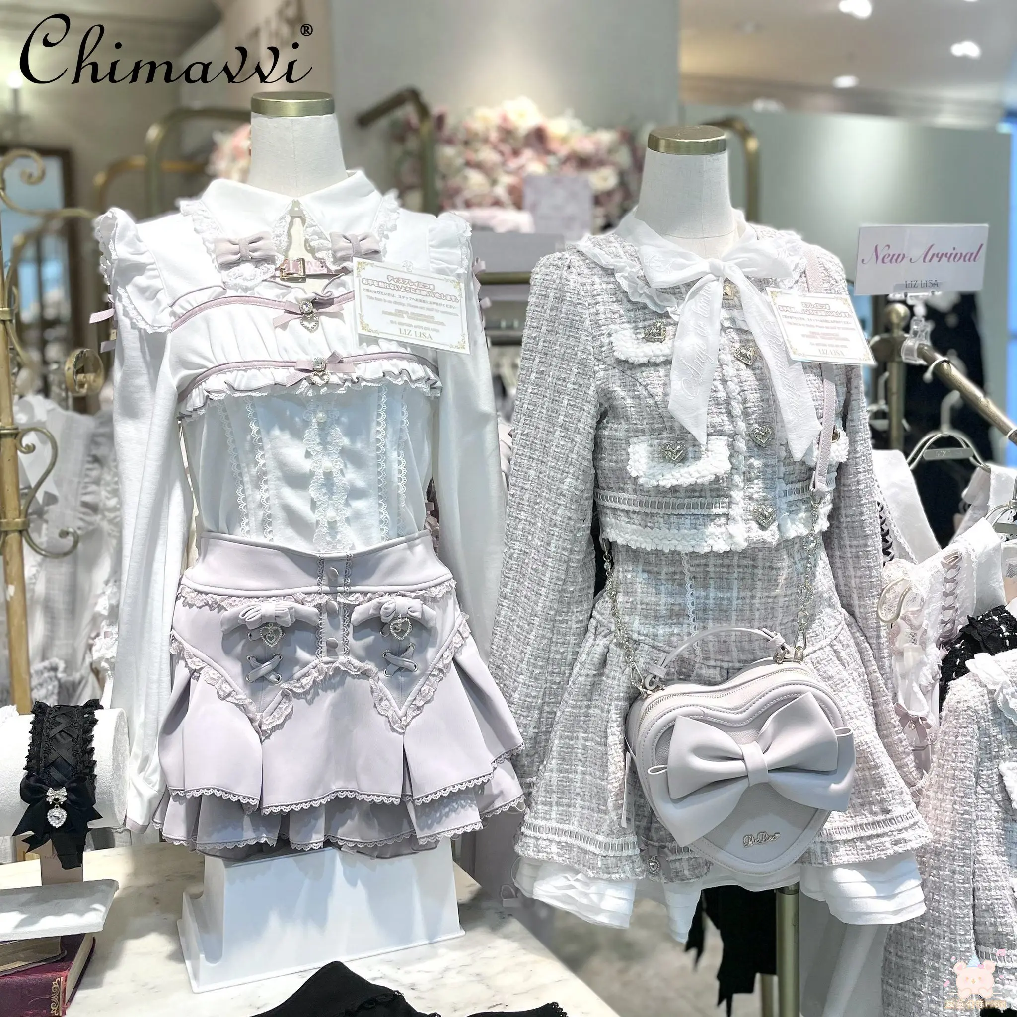

Liz Japanese Mass Production Sweet Cut Out Belt Lolita Shirt 2026 Spring Cute Bows Long Sleeves Elegant Princess Shirt Tops