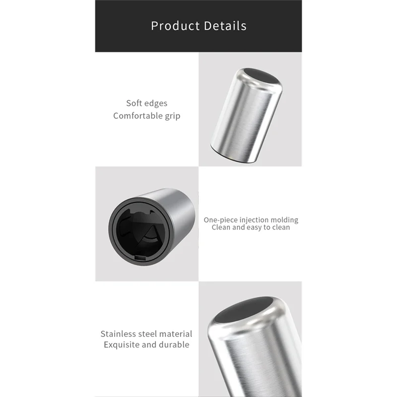 조리기구 자동 자석 맥주 병따개 스테인레스 스틸 와인 소다 캡 주방 바에 대한 푸시 다운 도구