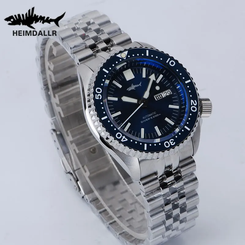 HEIMDALLR 007 reloj mecánico de buceo Vintage para hombre 200M resistente al agua cristal de zafiro luminoso NH36 reloj de pulsera para hombre con movimiento automático