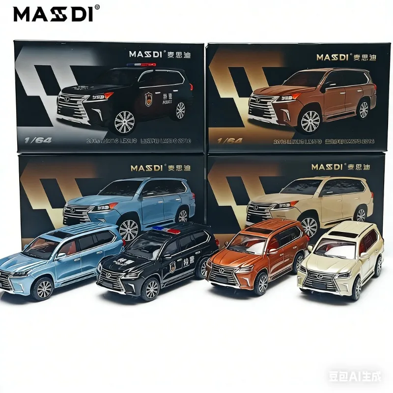 

MASDI 1:64 2016 Lexus LX600 off-road alloy die-cast car model police car realistic static display piece adult collectible item
