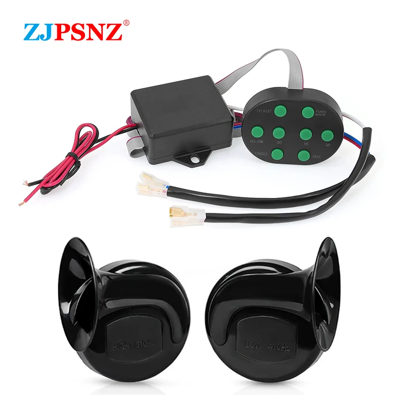 8 Sounds Control Box 12V With 8 Tones Musical Horn 12V Electric Air Snail Horn For Car Vehicles Motorcycles Auto Universal