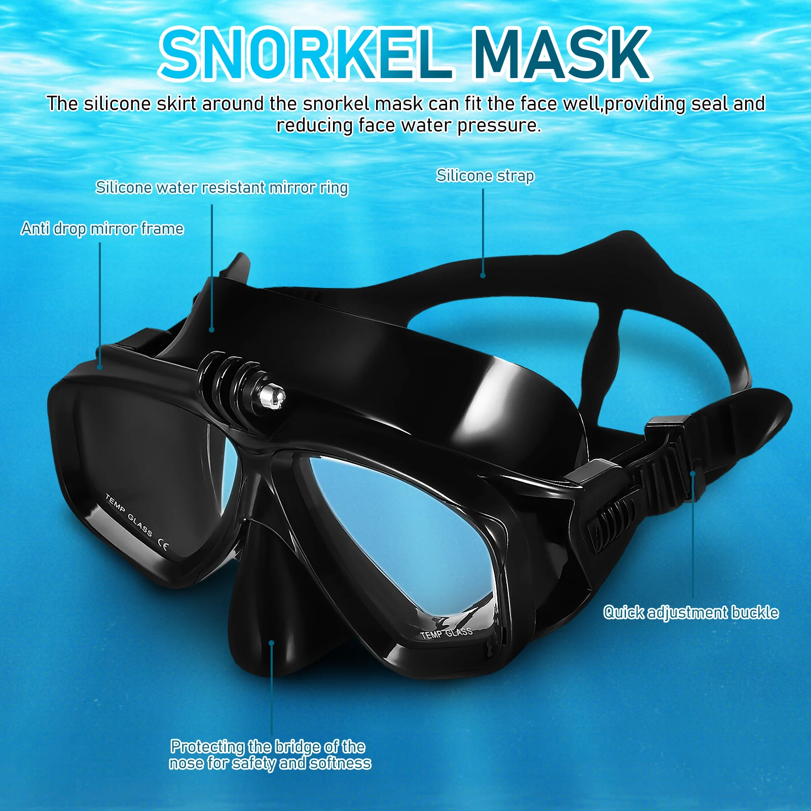 

Fully Dry Breathing Tube Snorkeling Suit Diving Equipment Diving Mask(Black Earplugs for Random Color)