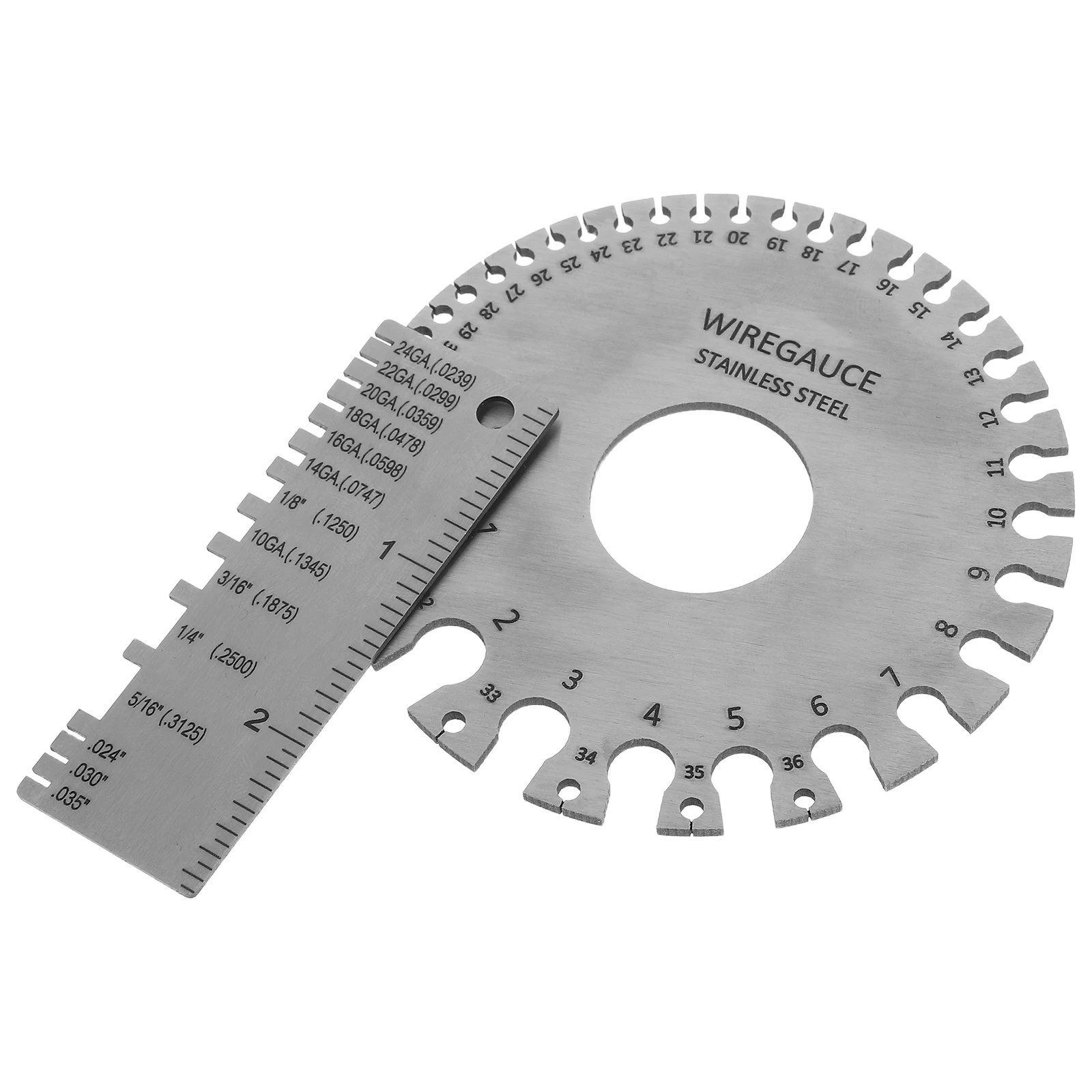 

2pcs Stainless Welding Gauge Set Multi-Functional Metal Thickness Measuring Tool For Wire Diameter Weld
