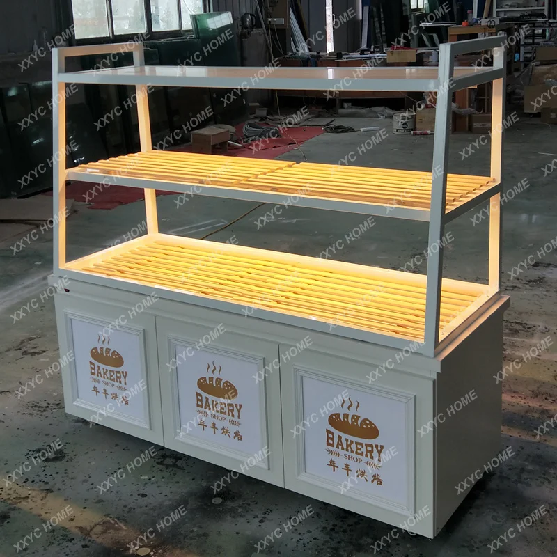 Wrought iron bread cabinet side biscuit cabinet display dry point cabinet toast exhibition counter baking window shelf