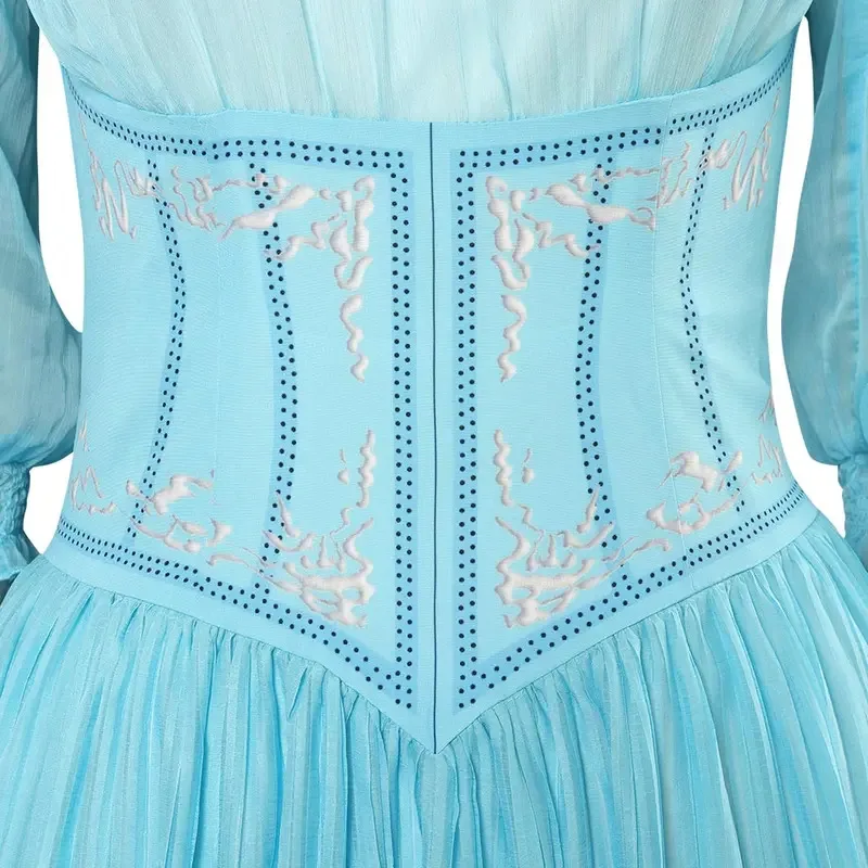 Элегантное синее платье принцессы в стиле фэнтези 2023, костюм для косплея в стиле живого кино, маскировка для взрослых и женщин fy1;