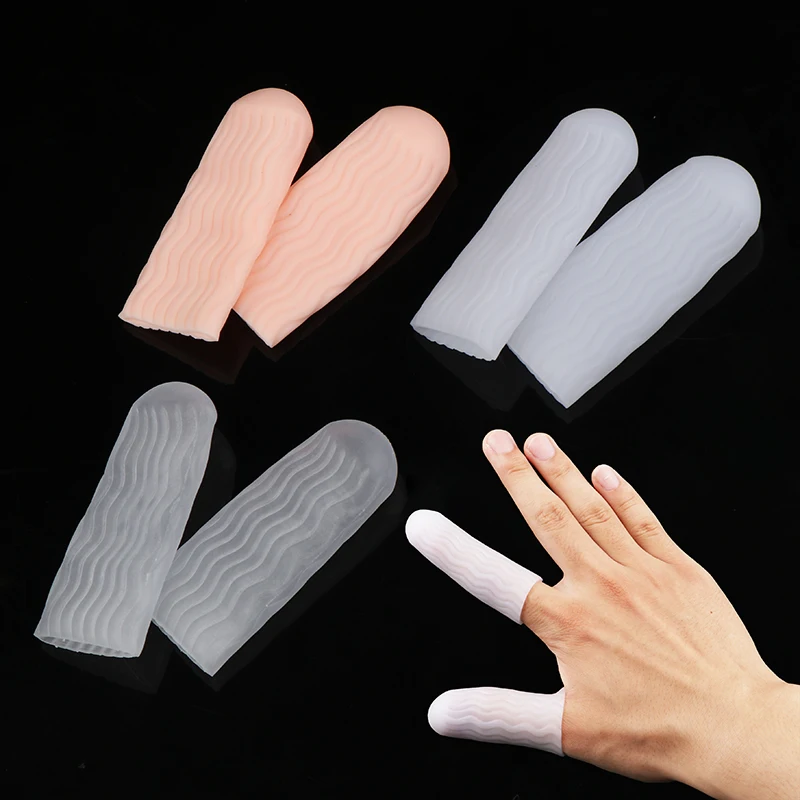 1 Pairs Silicone Finger Protector Sleeve Cover Anti-cut Heat Resistant Finger Sleeves Great Cooking Kitchen Tools