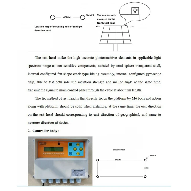 Controlador de seguimiento solar de un solo eje Seguimiento de plataforma de sistema de seguimiento solar automático