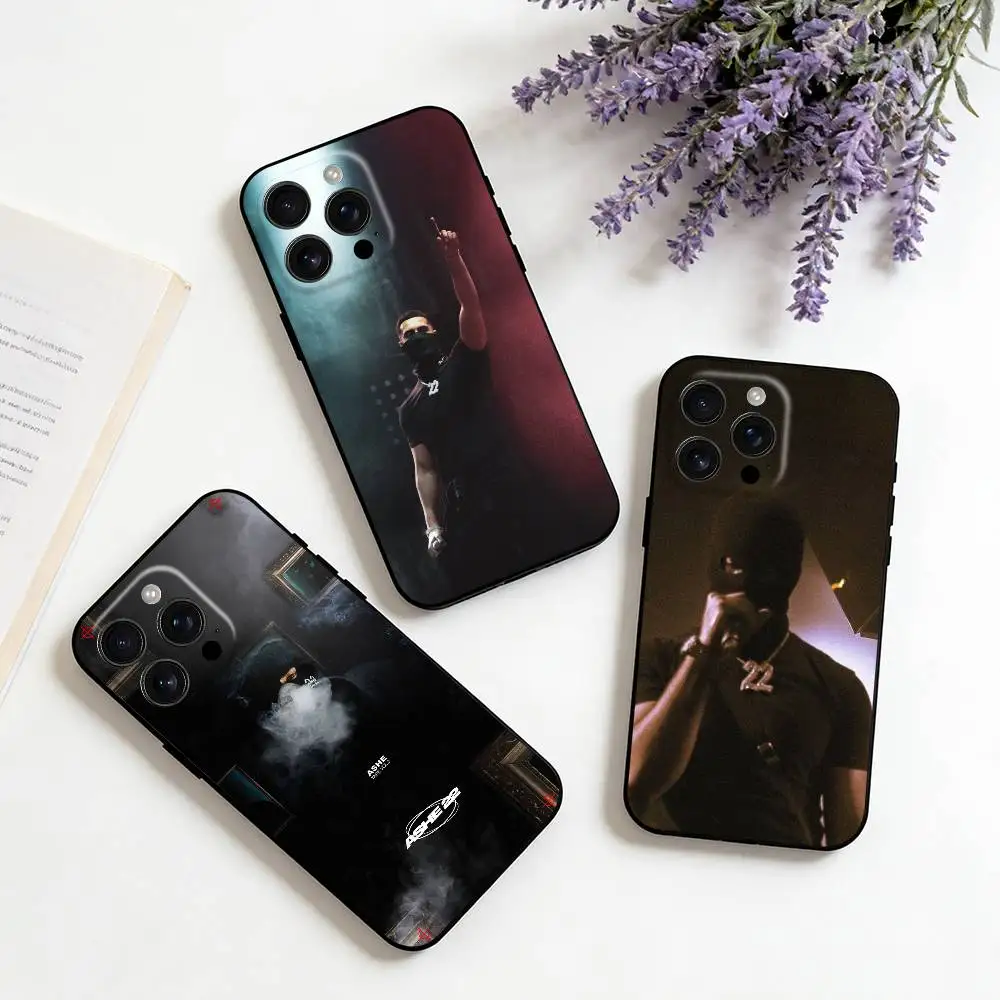 

A-Ashe 22 For iPhone 16,15,14,13,12,11,XS,XR,X,8,7,Pro,Max,Plus,mini Silicone Black Cover