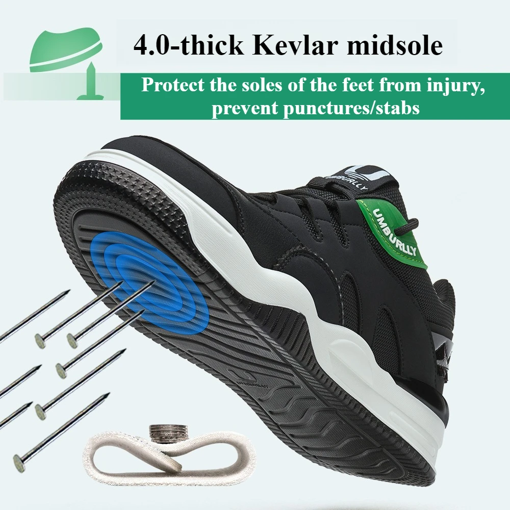 Safety Shoes Men & Women Fashion Protective Steel Toe Shoes Anti Pressure Anti Smashing Work Shoes - Shock-absorbing Comfortable