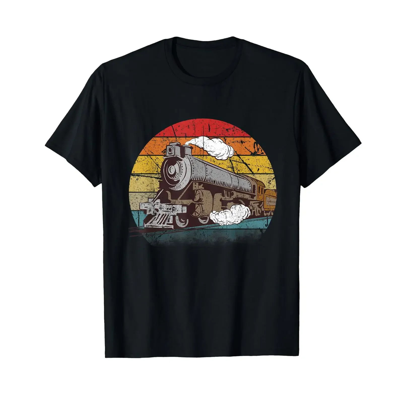 Railway Model T Shirt Steam Train Driver Conductor vintage Washed Soft Versatile homme Slightly designer clothes Breathable