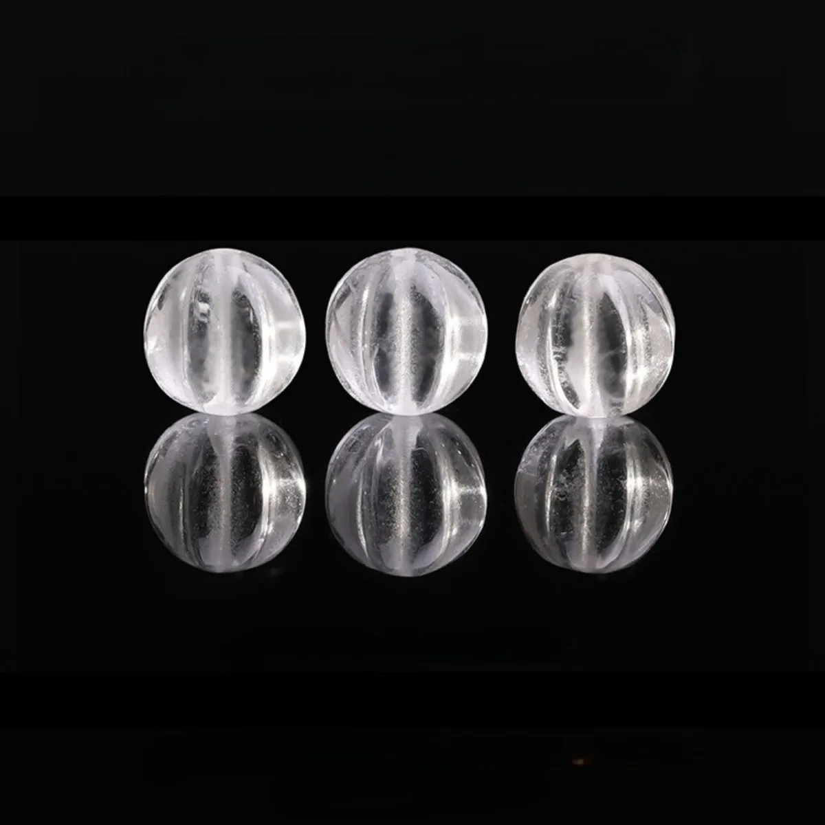 

3 шт. натуральных прозрачных кварцевых бусин в форме тыквы, 9,5x10 мм, россыпью