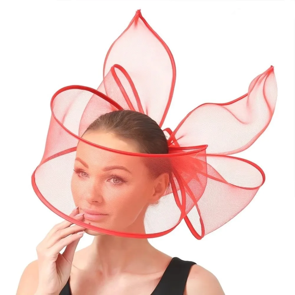 New Mesh Fascinator Hat Veil Design Luxury Wedding Headpiece Chapeau Hair Clip Headwear For Women