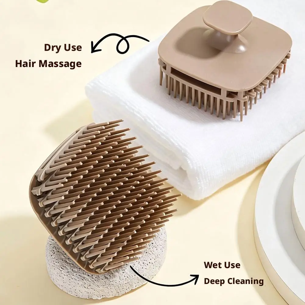 Square Shower Scalp Massager Brush Shampoo Hair Wash Comb Body Massage Shower Exfoliator Brush Portable Salon Household Tool